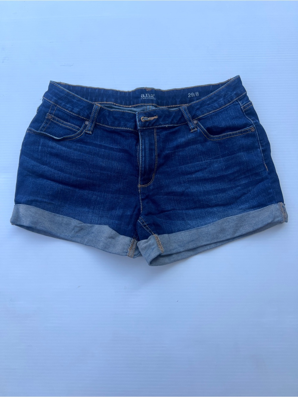 a.n.a Dark Blue Rolled Cuff Denim Shorts